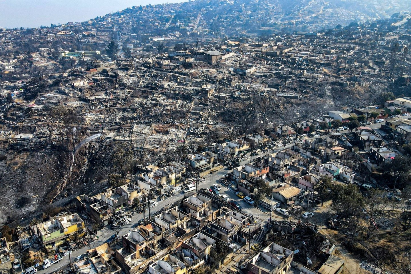 Ganze Stadtviertel von Viña del Mar sind niedergebrannt.